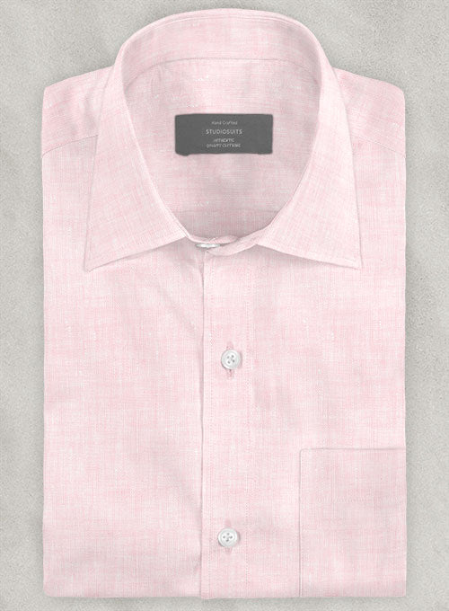 European Pink Linen Shirt - StudioSuits