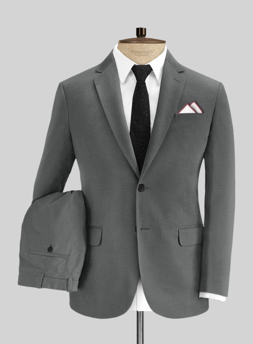 Gray Cotton Power Stretch Chino Suit – StudioSuits