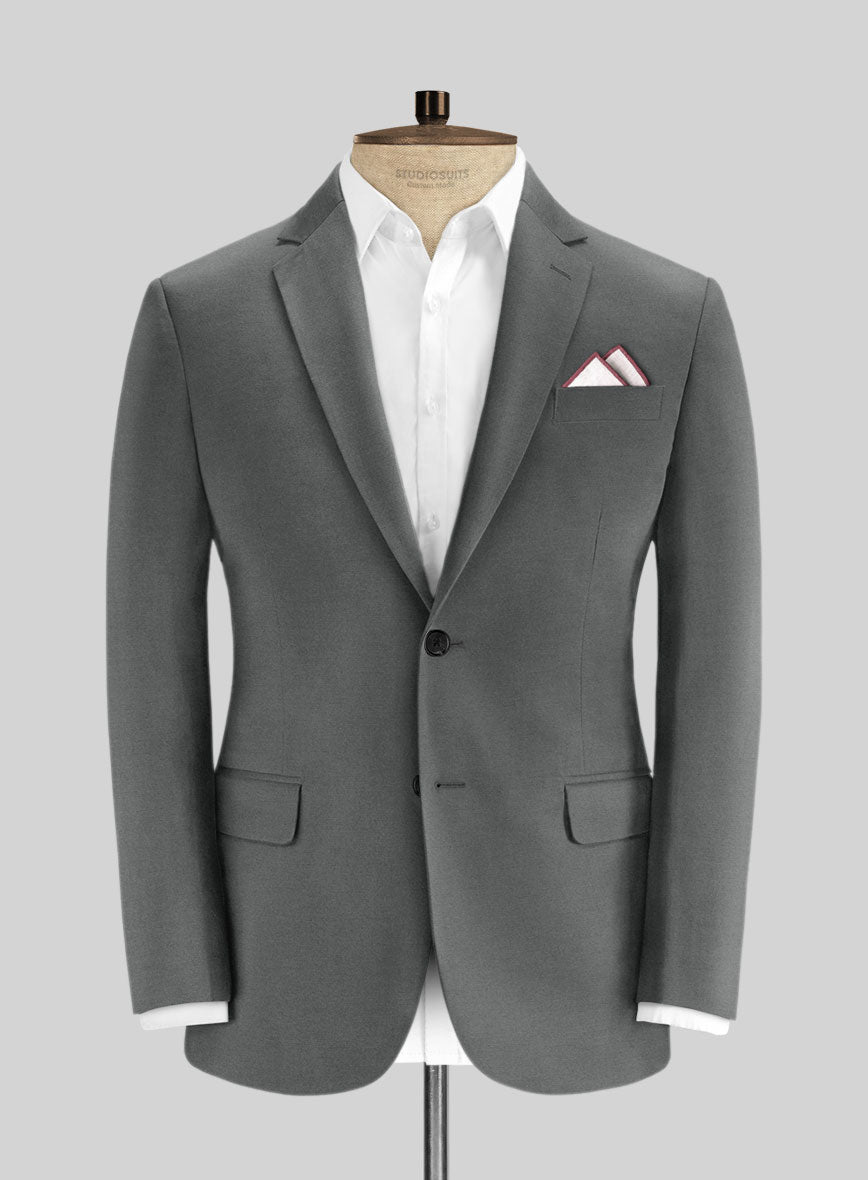 Gray Cotton Power Stretch Chino Suit - StudioSuits