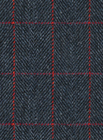 Harris Tweed Blue Checks Pea Coat - StudioSuits