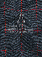 Harris Tweed Blue Checks Pea Coat - StudioSuits