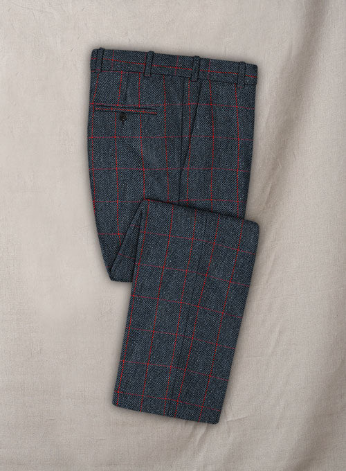 Harris Tweed Blue Checks Pants - StudioSuits