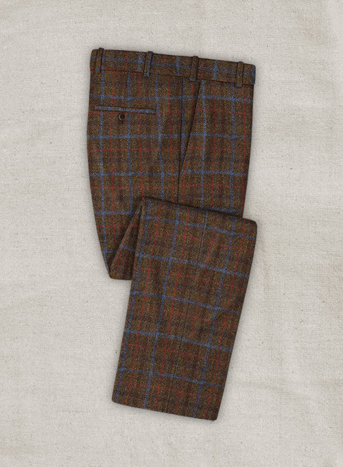 Harris Tweed Brown Checks Pants - StudioSuits