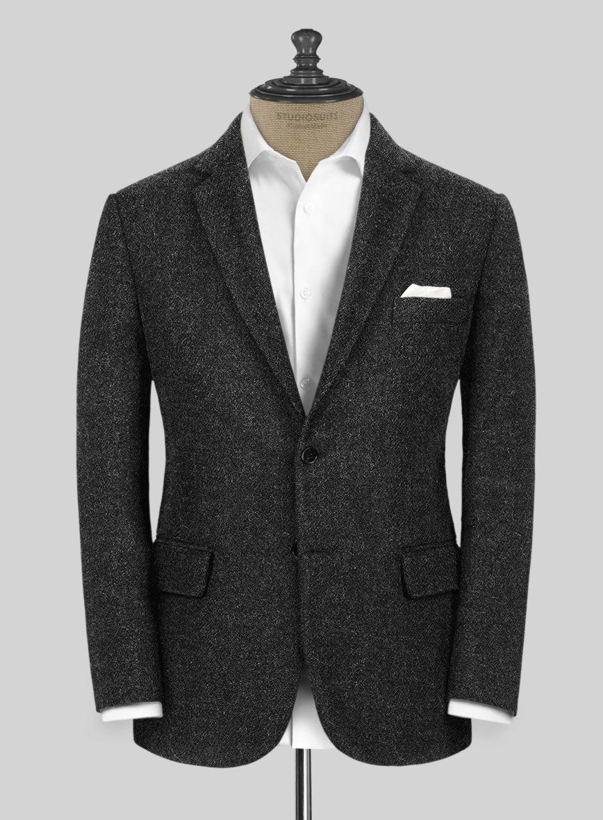 Harris Tweed Charcoal Solid Jacket – StudioSuits