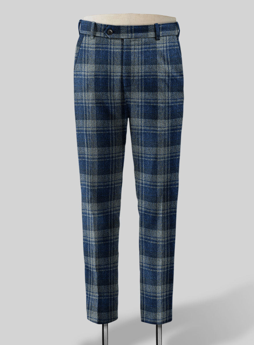 Harris Tweed Blue Tartan Pants - StudioSuits