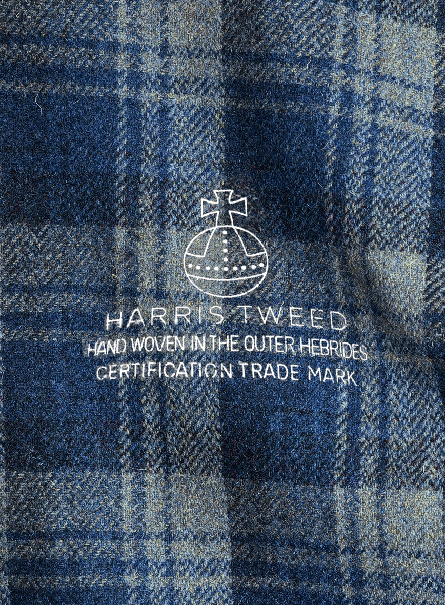 Harris Tweed Blue Tartan Pants - StudioSuits