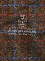 Harris Tweed Brown Checks Pea Coat - StudioSuits