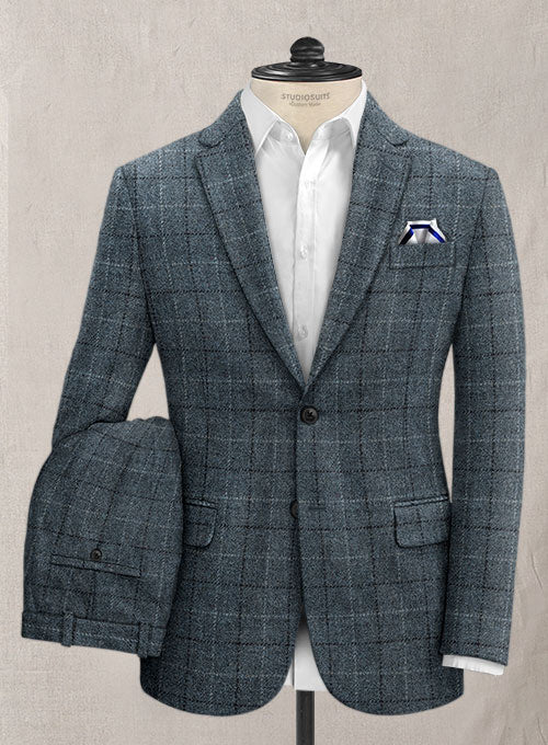 Harris Tweed Puvier Blue Suit – StudioSuits