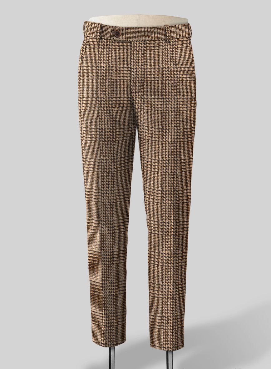 Harris Tweed Tan Glen Pants - StudioSuits