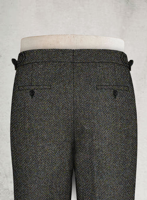 Harris Tweed Ridge Blue Herringbone Highland Trousers – StudioSuits