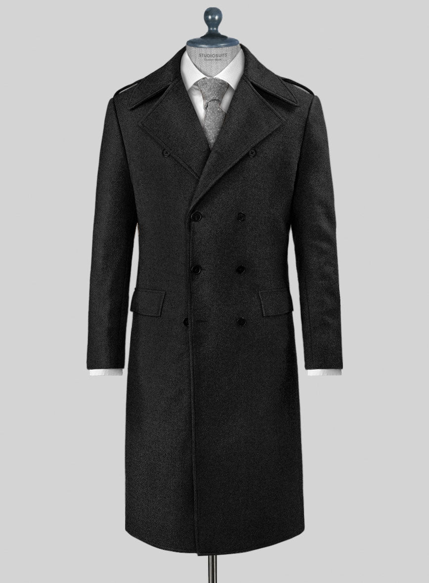 Highlander Black Tweed GQ Overcoat – StudioSuits