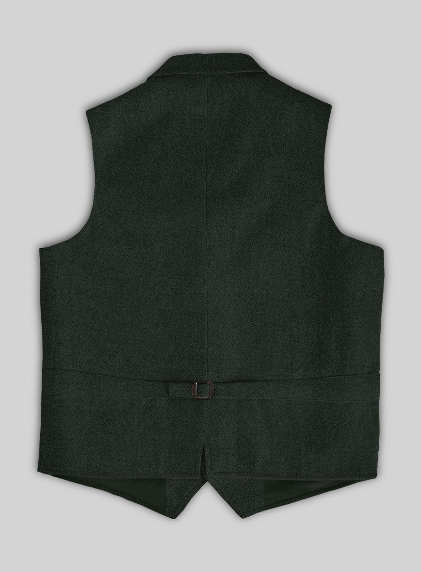 Highlander Dark Green Tweed Hunting Vest - StudioSuits