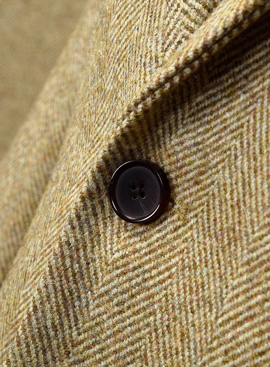 Highlander Heavy Beige Herringbone Tweed Jacket II - StudioSuits