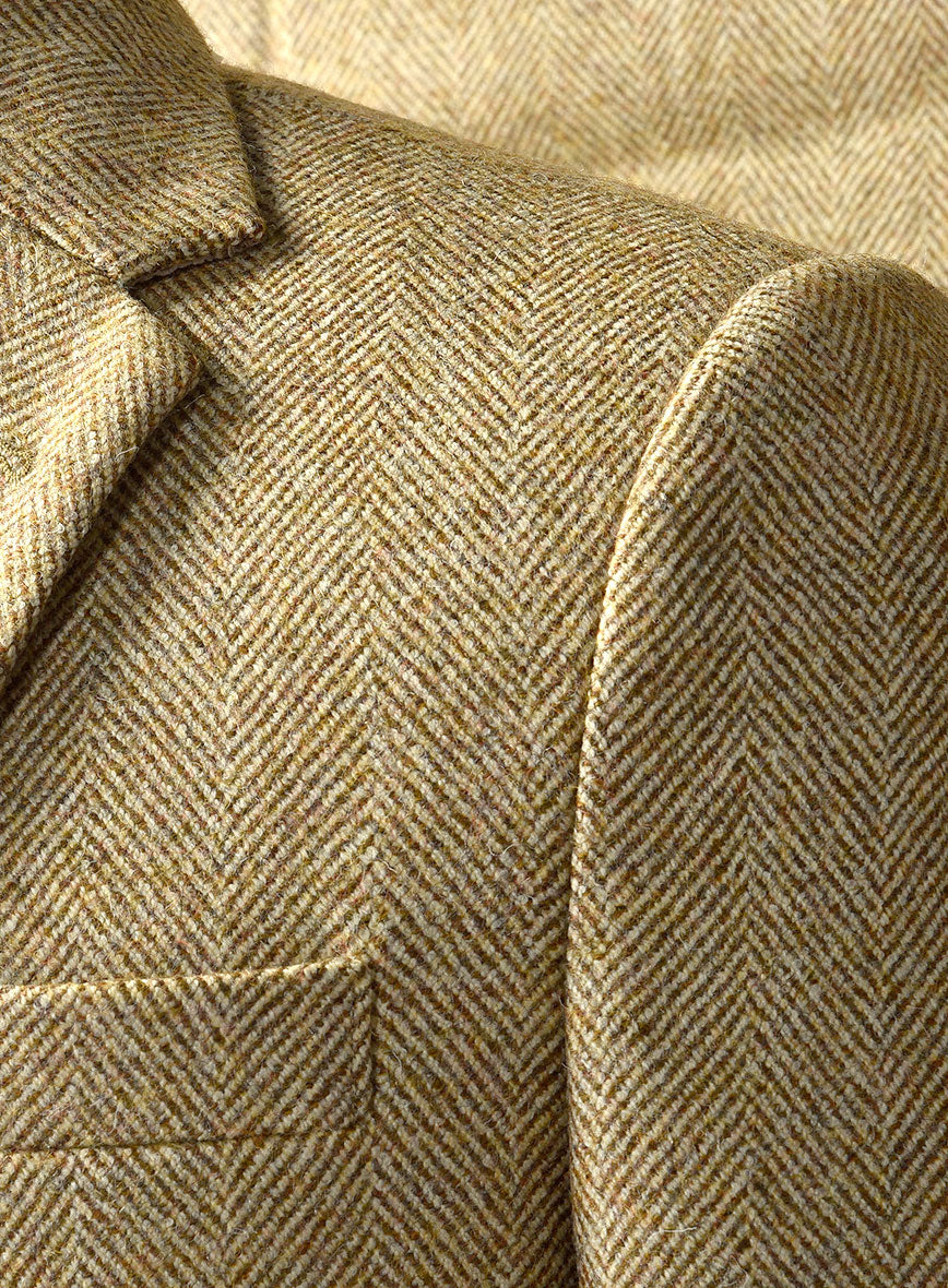 Highlander Heavy Beige Herringbone Tweed Jacket II - StudioSuits