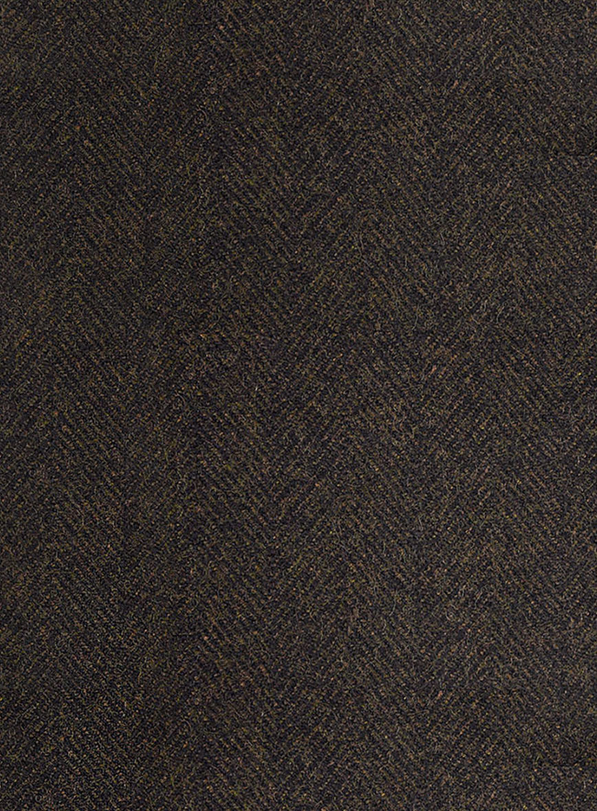 Highlander Heavy Dark Brown Herringbone Tweed Pants - StudioSuits