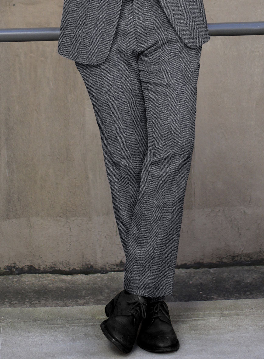 Highlander Heavy Charcoal Herringbone Tweed Pants – StudioSuits