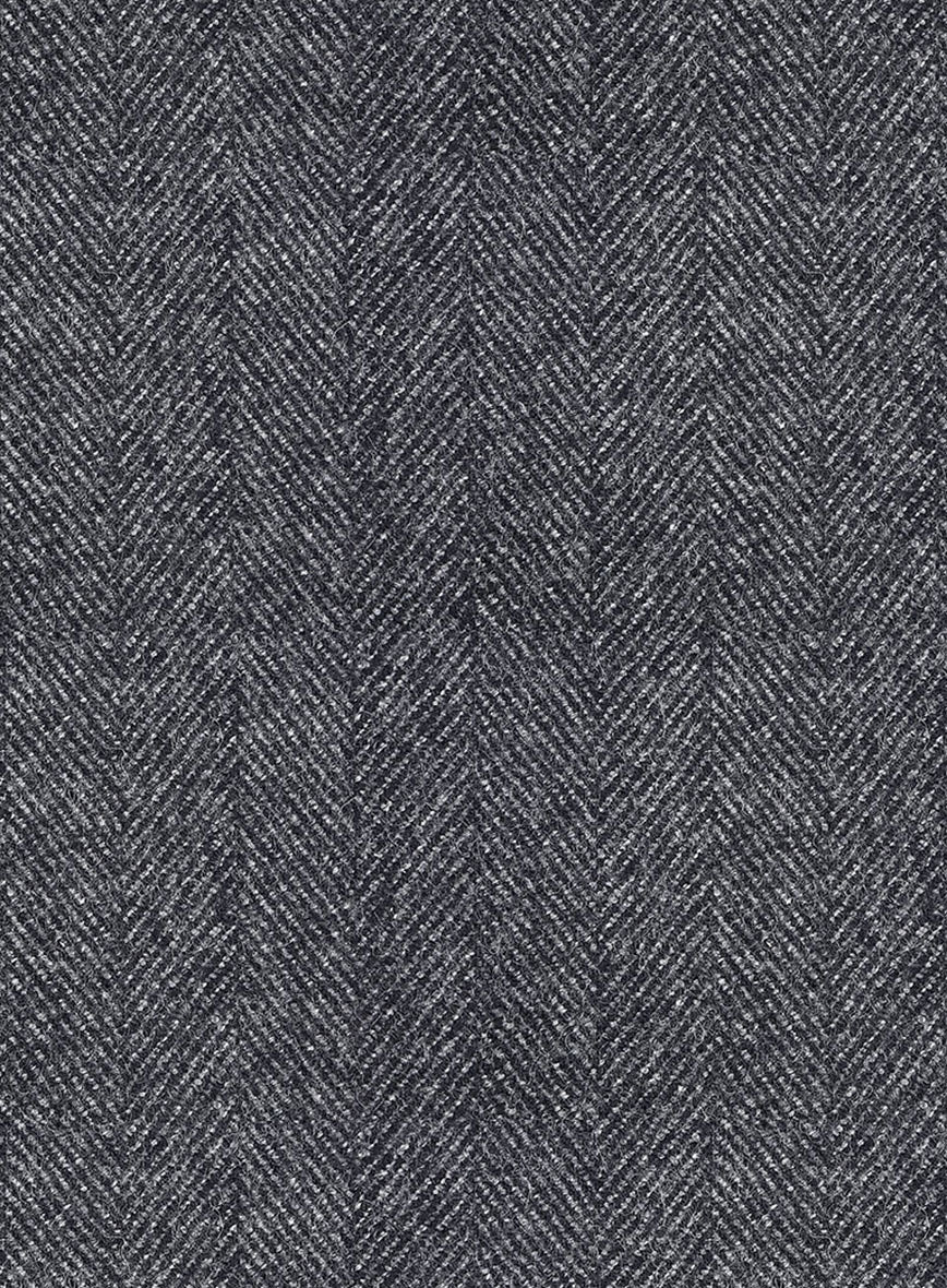 Highlander Heavy Charcoal Herringbone Tweed Pants - StudioSuits