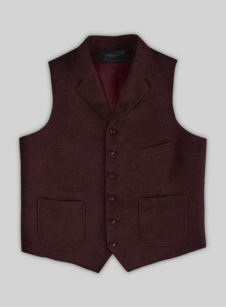 Highlander Sangria Tweed Hunting Vest - StudioSuits