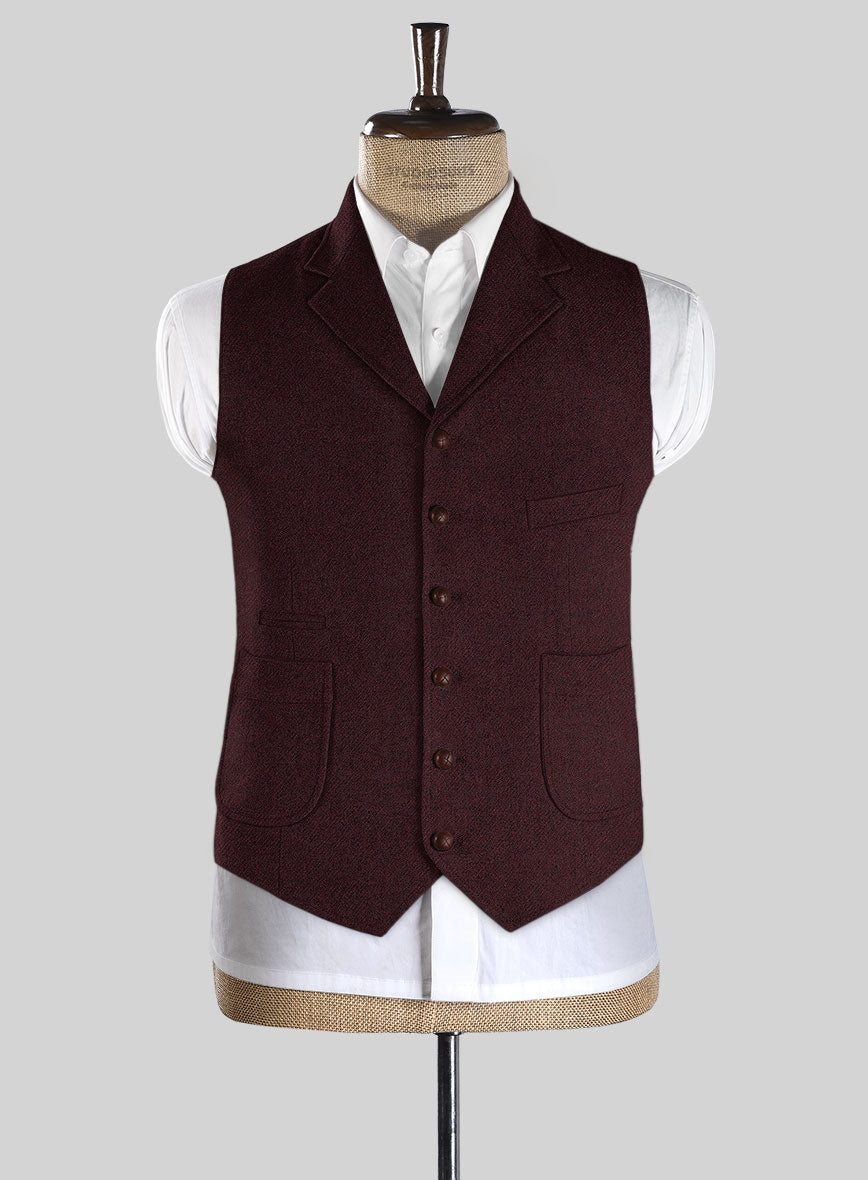 Highlander Sangria Tweed Hunting Vest - StudioSuits