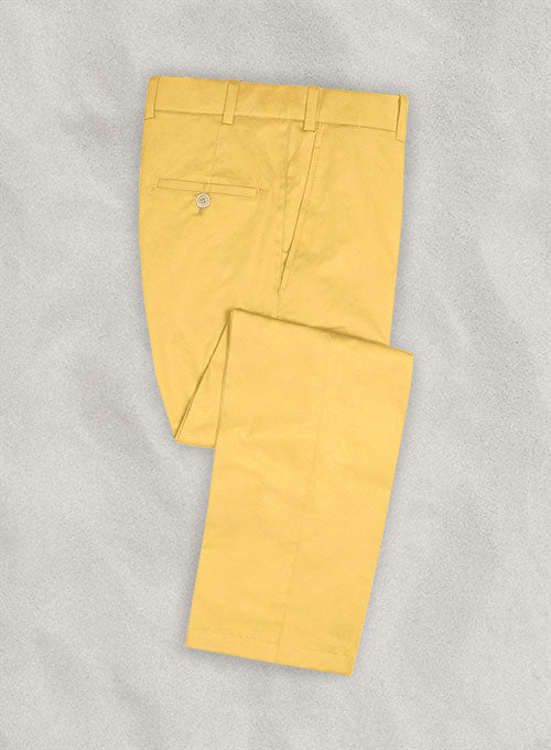 Kaki Cotton Biella Trousers - Made in Italy