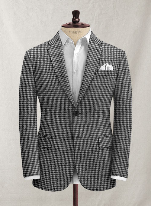 Italian Black & White Houndstooth Tweed Jacket – StudioSuits