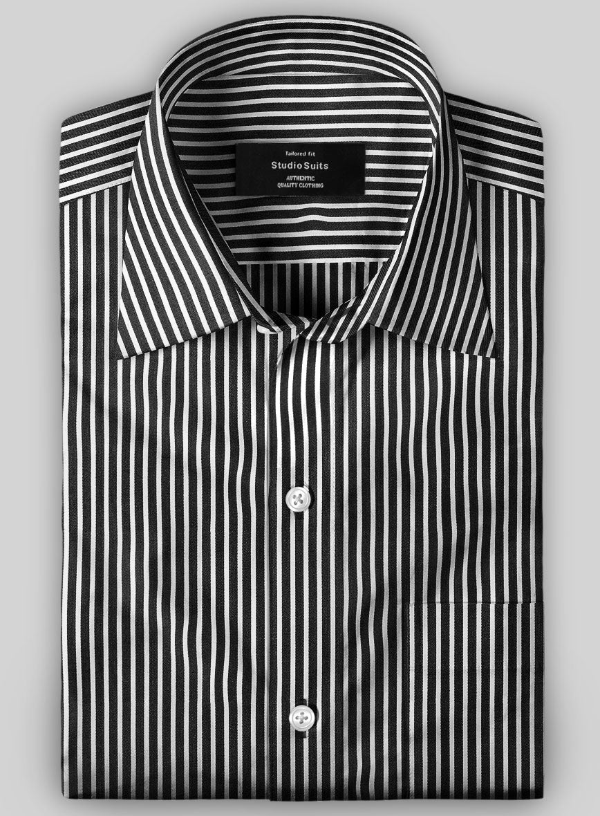 Italian Black Stripe Shirt – StudioSuits