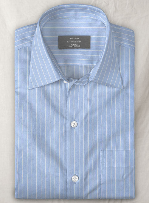 Italian Cotton Blue Stripes Shirt – StudioSuits