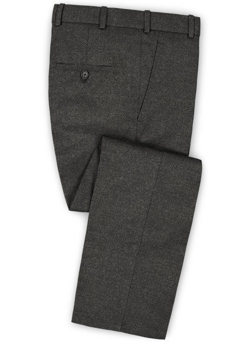 Italian Flannel Dark Gray Wool Suit – StudioSuits