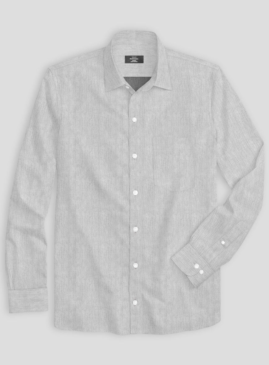 Italian Gray Herringbone Shirt – StudioSuits