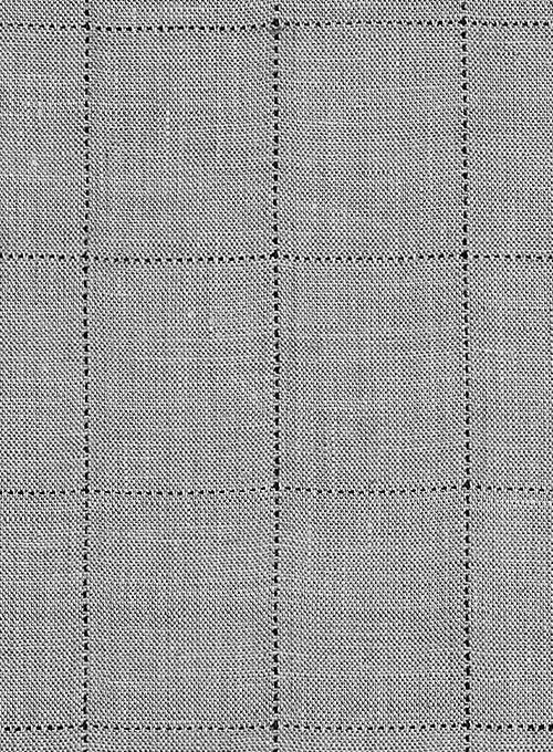 Italian Gray Square Linen Jacket - StudioSuits