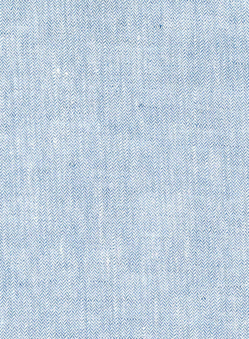 Italian Herringbone Blue Linen Suit – StudioSuits