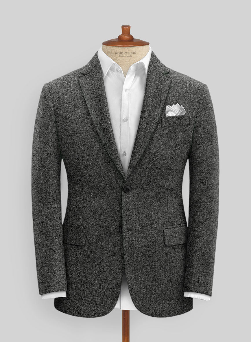 Italian Highlander Charcoal Tweed Jacket - StudioSuits