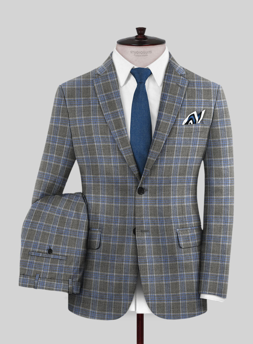 Italian Joa Gray Wool Suit - StudioSuits