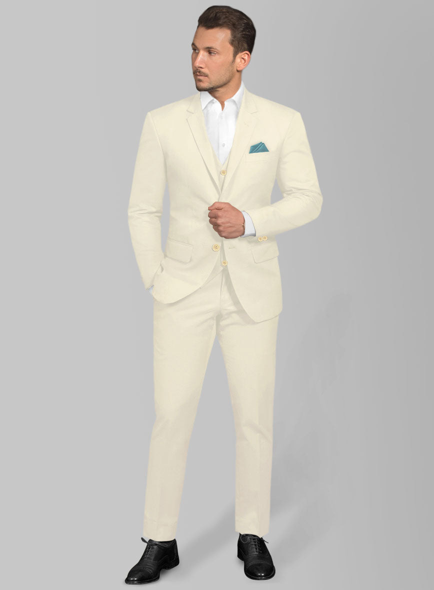 Italian Light Beige Cotton Stretch Suit – StudioSuits