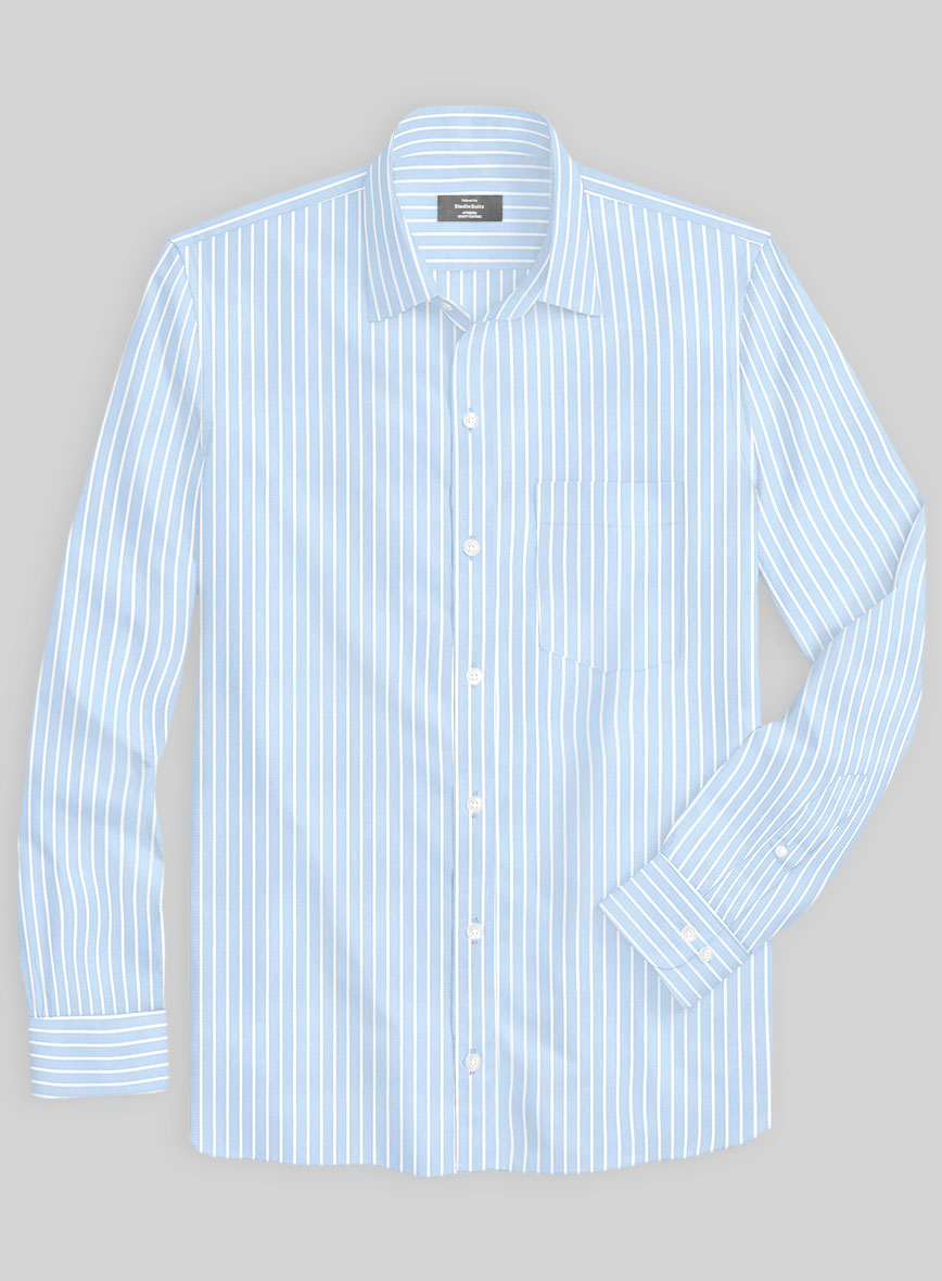 Italian Light Blue Class Stripe Shirt – StudioSuits