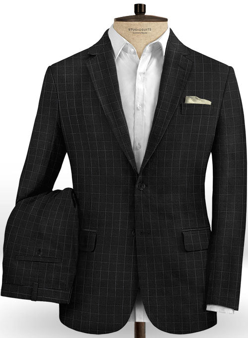 Italian Linen Black Box Suit – StudioSuits