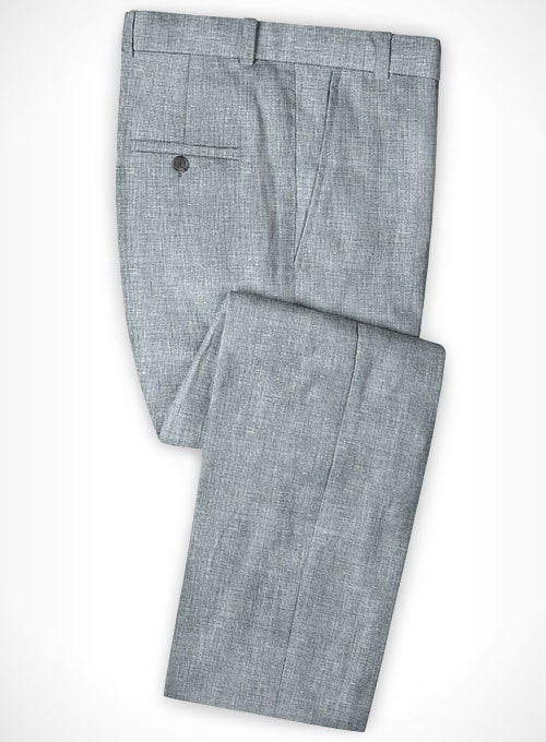 Italian Linen Chambord Gray Pants - StudioSuits