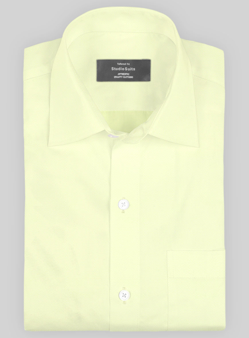 Italian Lombardo Rib Lemon Yellow Shirt - StudioSuits