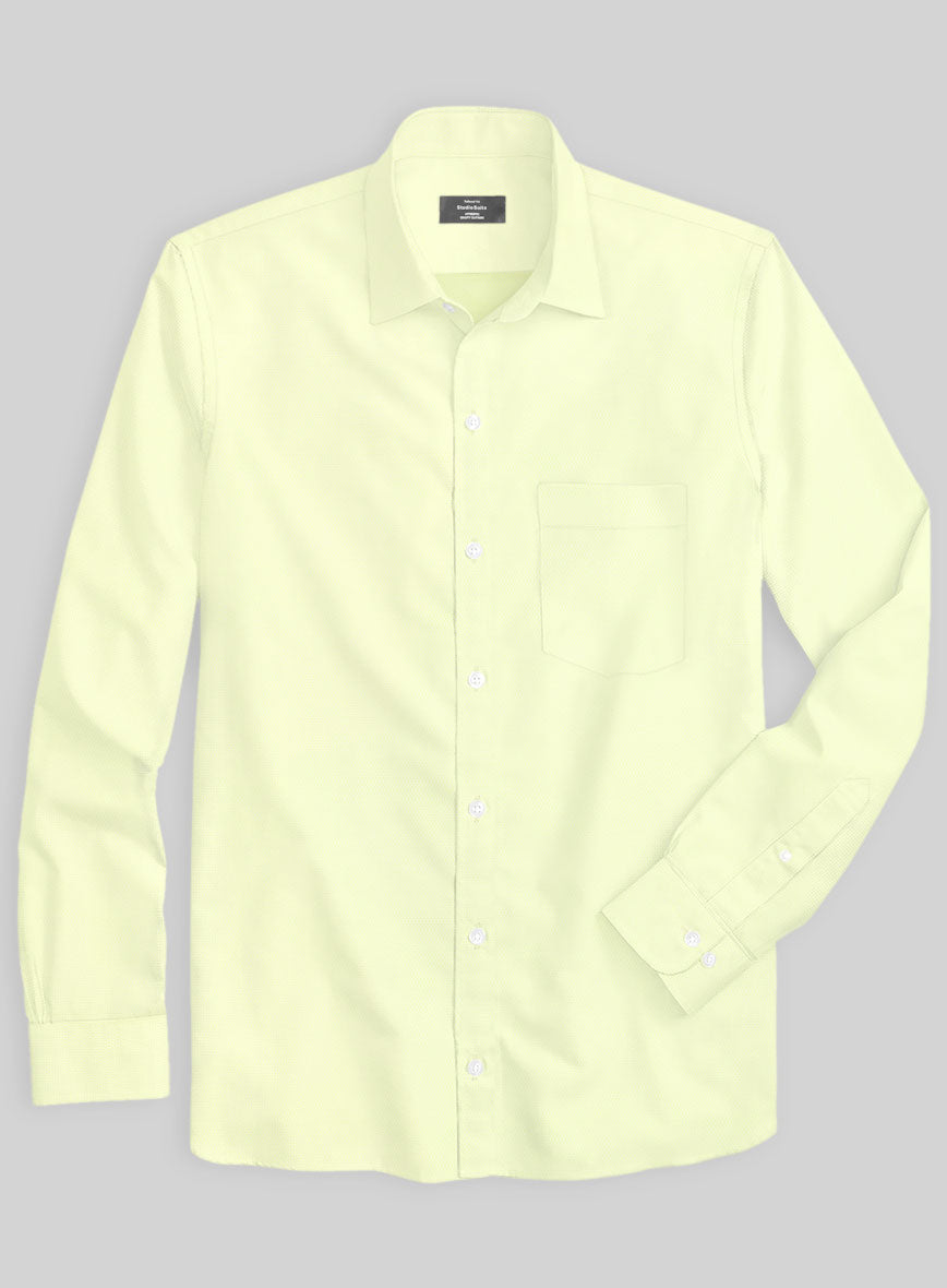 Italian Lombardo Rib Lemon Yellow Shirt - StudioSuits