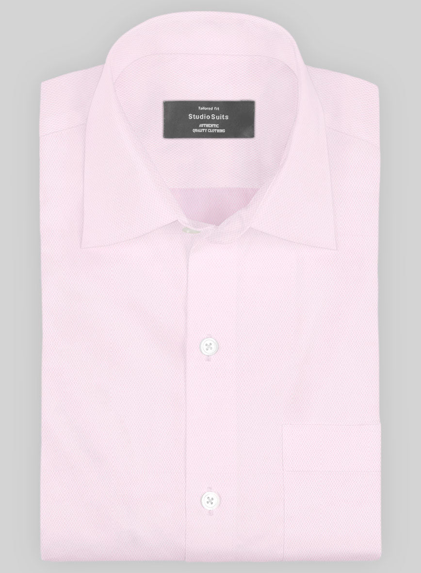 Italian Lombardo Rib Pastel Pink Shirt - StudioSuits