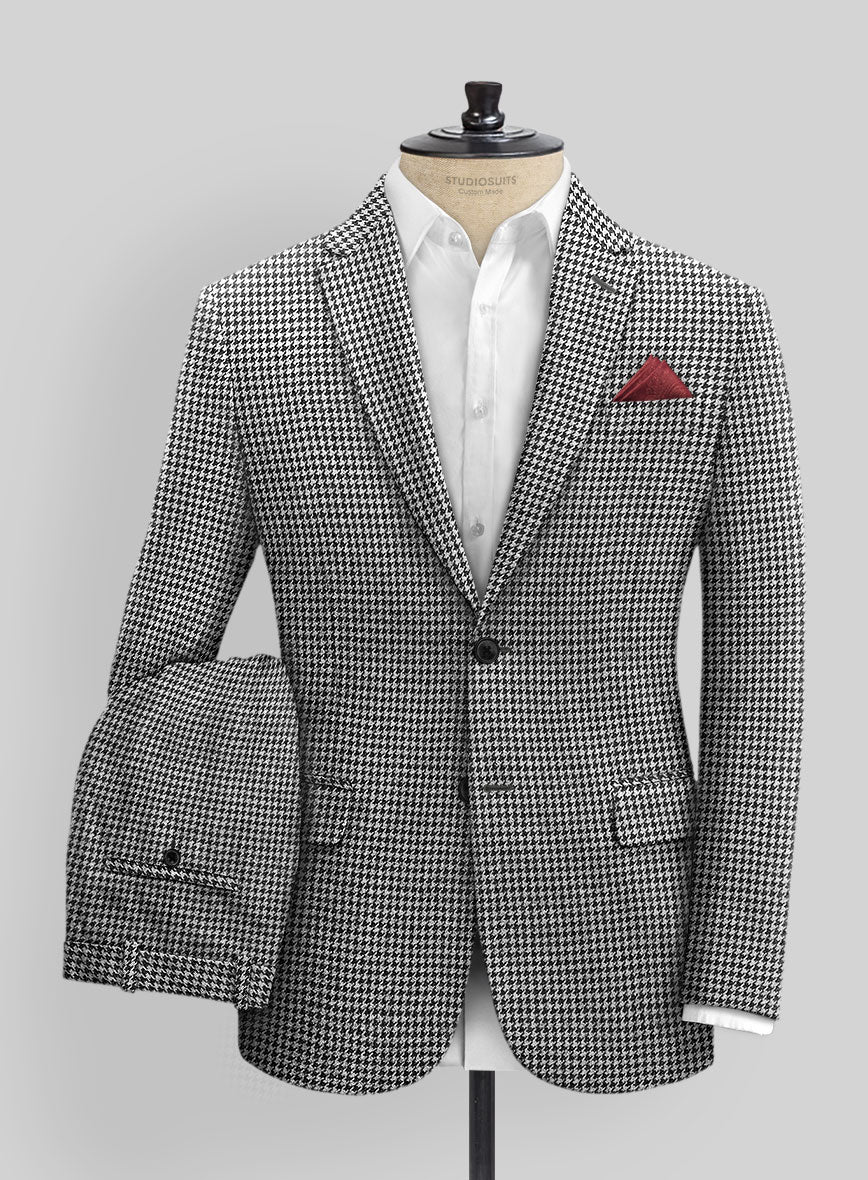 Italian Mini Black & White Houndstooth Tweed Suit – StudioSuits