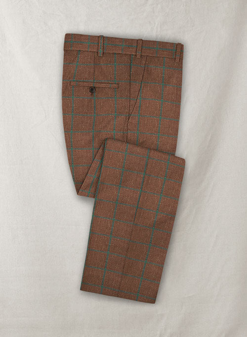 Italian Murano Aureta Brown Wool Linen Suit - StudioSuits