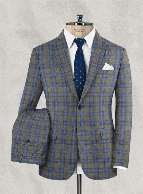 Italian Murano Gnatio Blue Gray Wool Linen Suit – StudioSuits