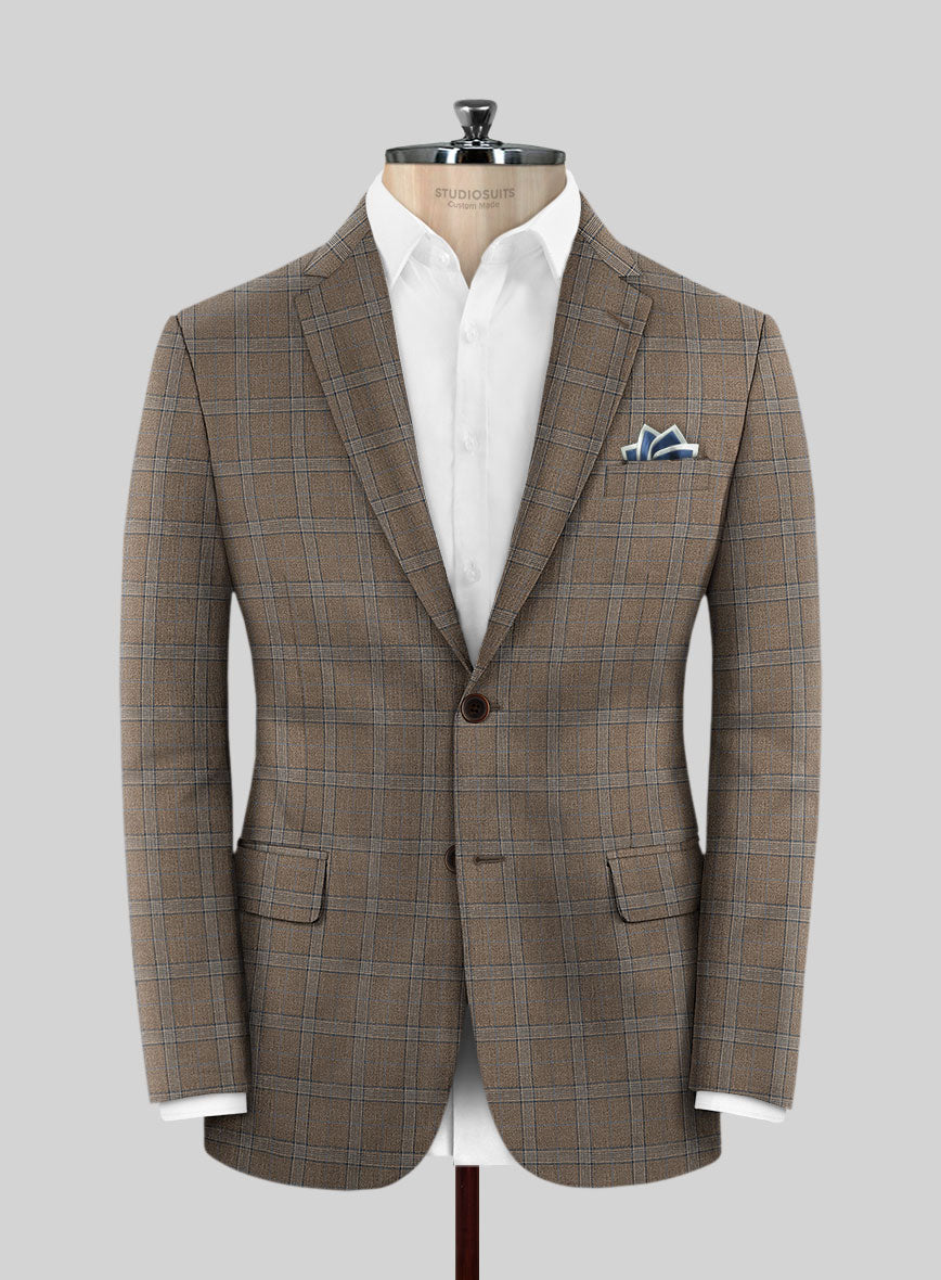 Italian Murano Igelu Brown Wool Linen Silk Jacket - StudioSuits