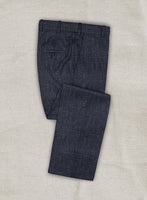 Italian Murano Indigo Blue Wool Linen Pants - StudioSuits