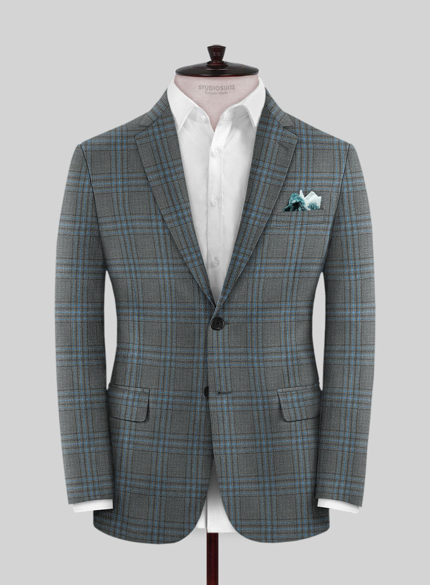 Italian Murano Livado Gray Wool Linen Silk Jacket - StudioSuits