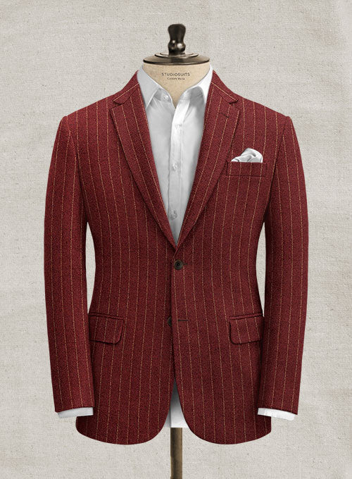 Italian Ojosa Red Stripe Tweed Suit – StudioSuits