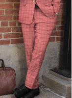 Italian Ramudo Pink Checks Tweed Pants - StudioSuits