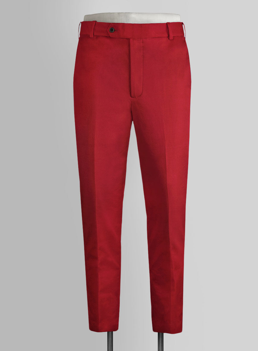 Italian Red Cotton Suit - StudioSuits