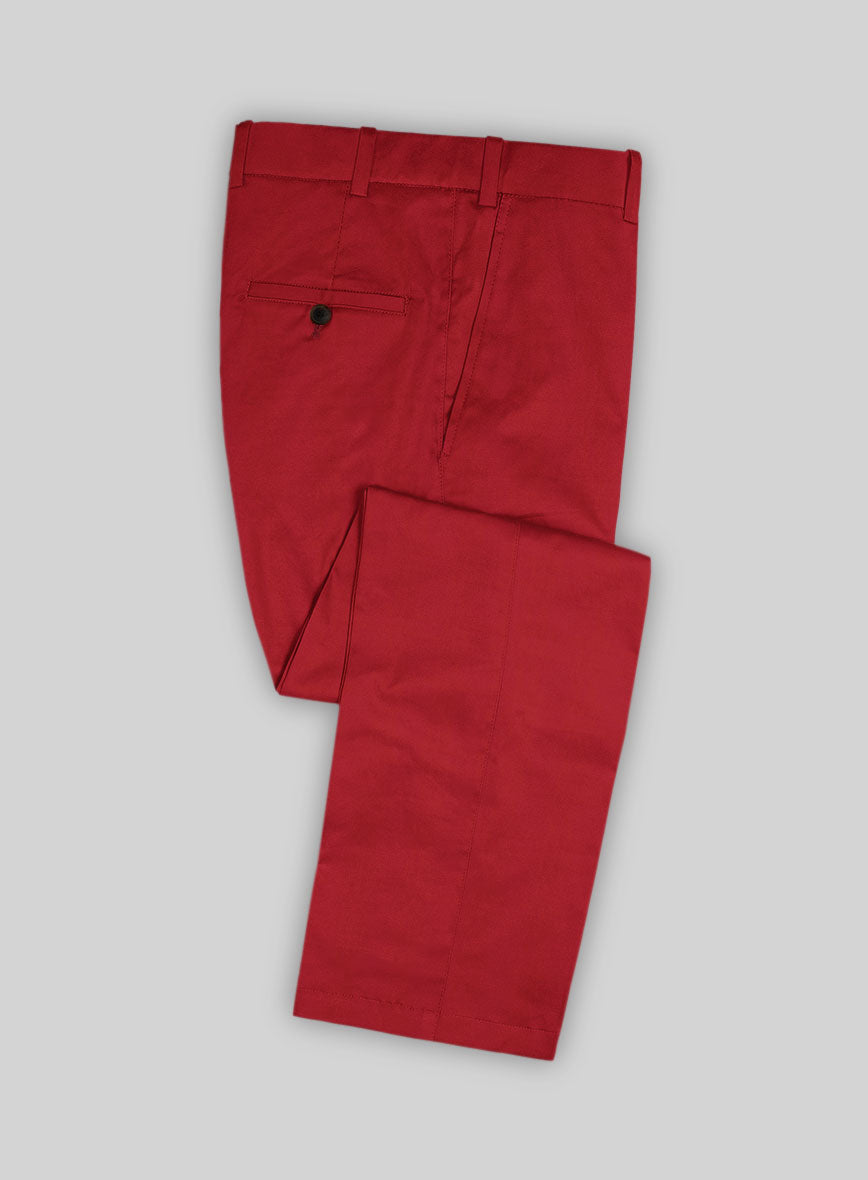 Italian Red Cotton Suit - StudioSuits